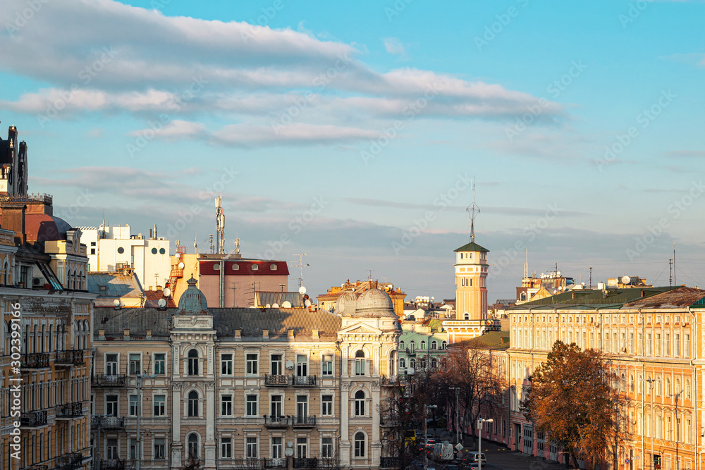 Kyiv old city, historic district, view from above, Ukraine