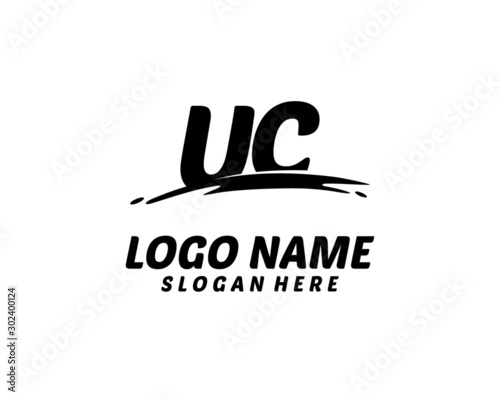 UC Initial with splash logo vector