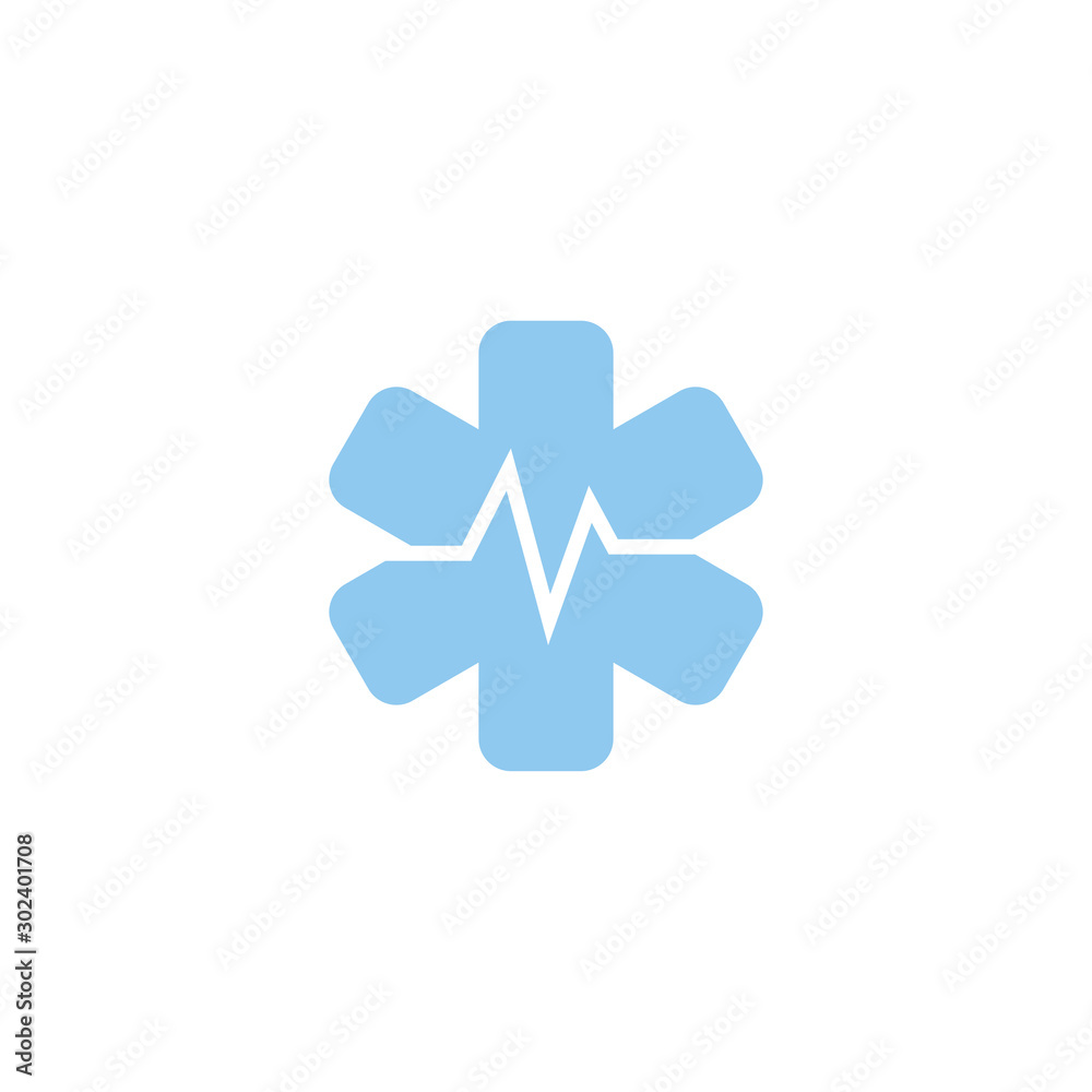 Isolated medical pulse icon flat design Isolated medical pulse icon flat design