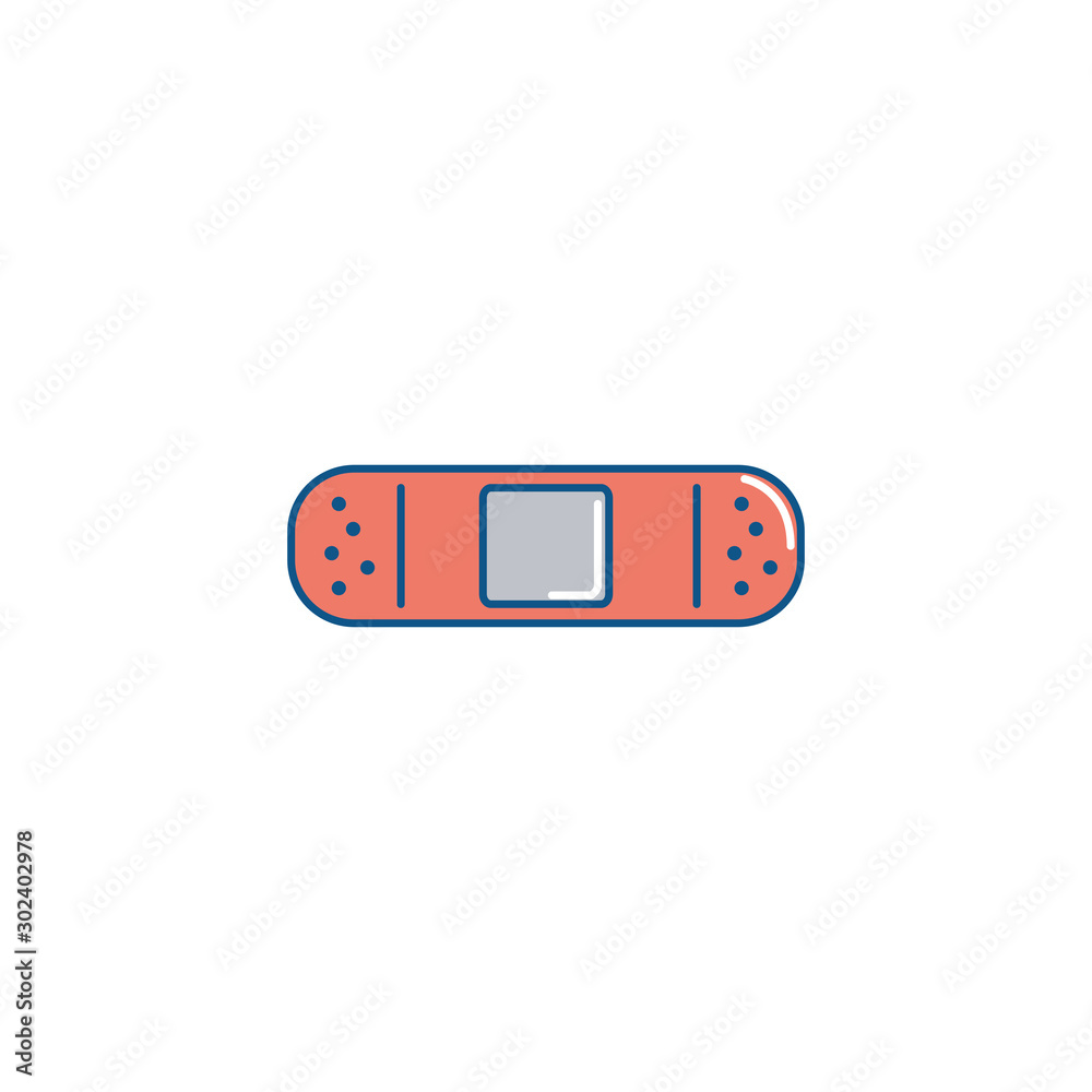 Isolated adhesive bandage icon fill design Isolated adhesive bandage icon fill design