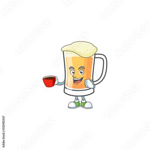 Mug of beer in a drinking in cup character