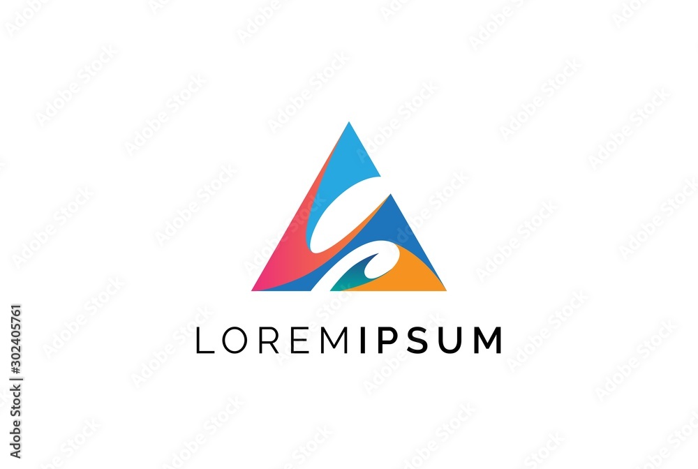 Abstract triangle letter A logo design template vector graphic Abstract triangle letter A logo design template vector graphic