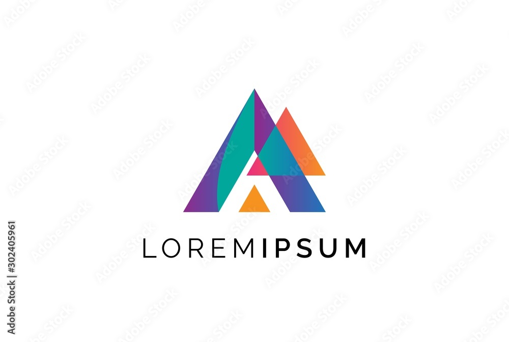 Abstract triangle letter A logo design template vector graphic Abstract triangle letter A logo design template vector graphic