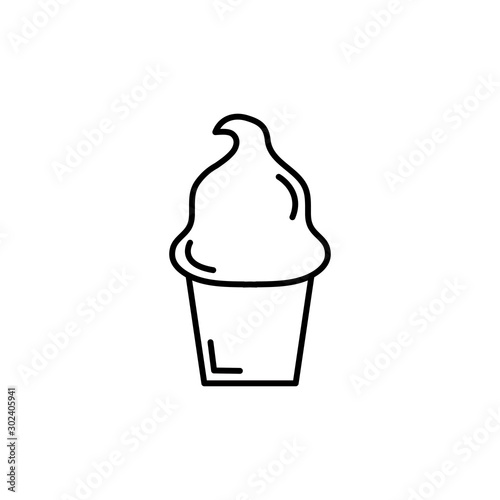 Isolated sweet muffin icon line design