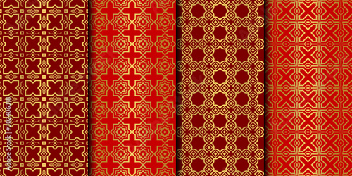 Set of Geometric Pattern. Seamless Texture Color Background. Vector illustration.