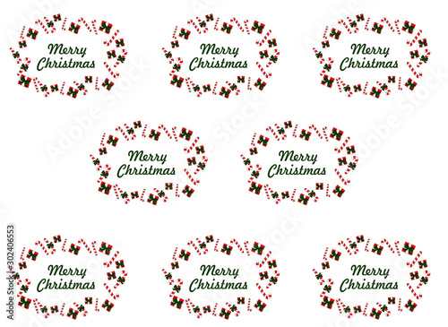 Christmas candy and gifts on a white background, pattern