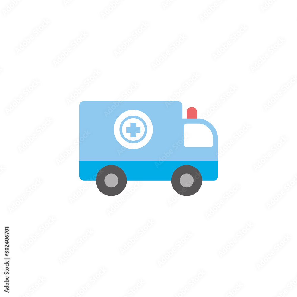 Isolated medical ambulance icon flat design Isolated medical ambulance icon flat design
