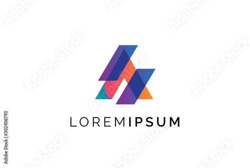 Free Download Abstract triangle letter A logo design template vector graphic - GFXLoad