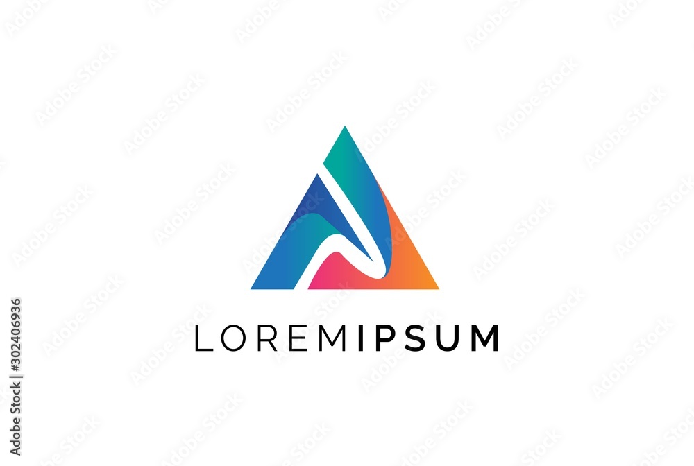 Abstract triangle letter A logo design template vector graphic Abstract triangle letter A logo design template vector graphic