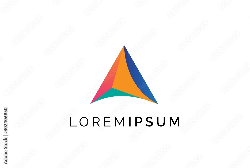 Abstract triangle letter A logo design template vector graphic Abstract triangle letter A logo design template vector graphic
