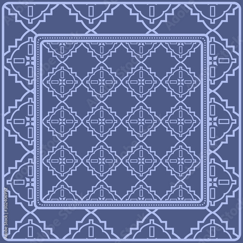 Decorative pattern for fashion print. Sample tablecloth or bandanna design. Vector illustration