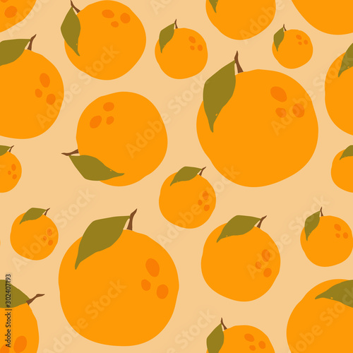 Colorful fruit pattern of fresh orange