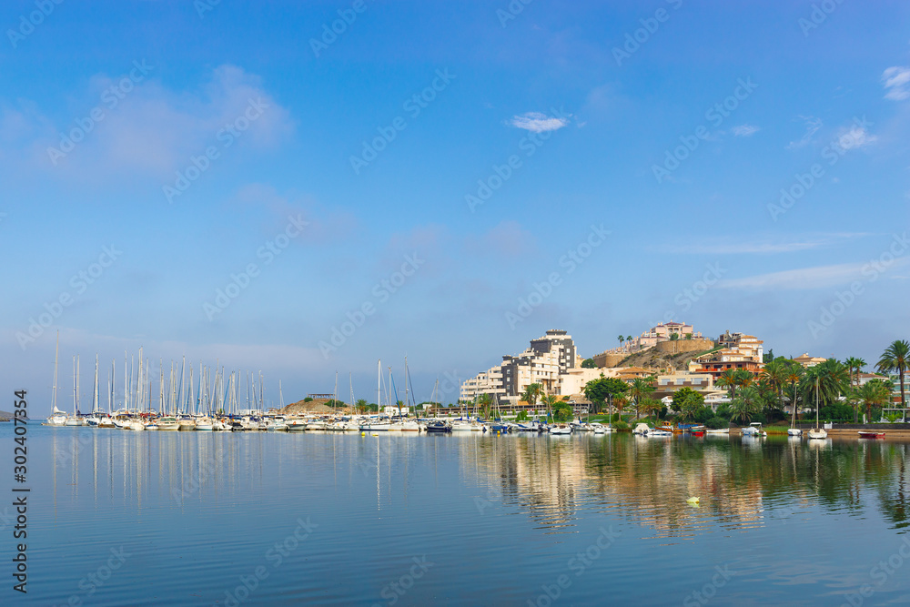 Port on La Manga del Mar Menor in sunny day. Murcia, Spain Port on La Manga del Mar Menor in sunny day. Murcia, Spain