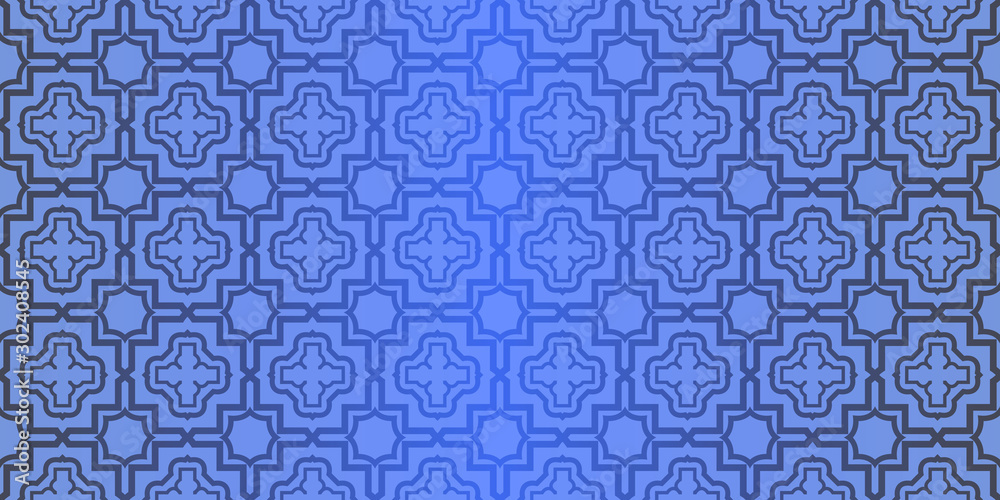 Seamless geometric pattern with decorative art-deco modern ornamnet. Vector illustration