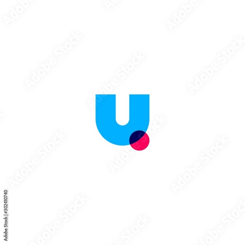 u letter initial logo vector icon illustration