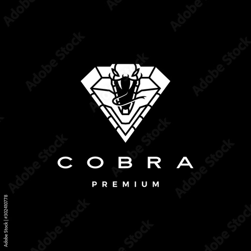 cobra logo vector icon illustration in diamond shape