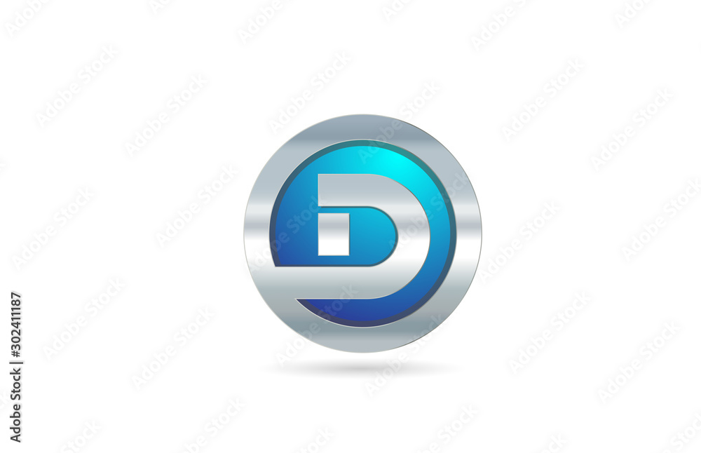 D alphabet letter blue metal logo icon design for company or business D alphabet letter blue metal logo icon design for company or business