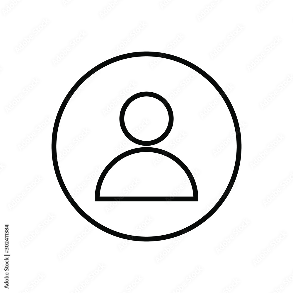 User icon. Profile symbol. Person avatar outline silhouette. Vector illustration image. User icon. Profile symbol. Person avatar outline silhouette. Vector illustration image.