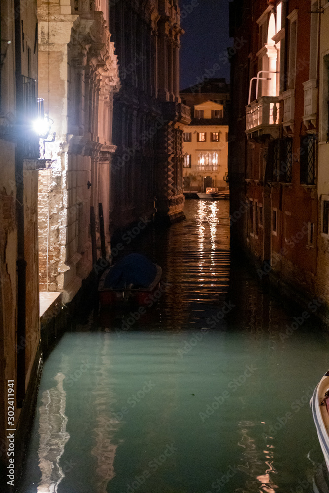 Canal by night in Venice
