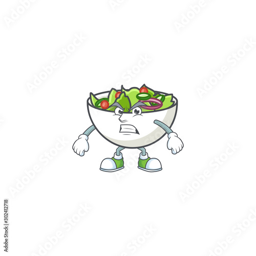 Salad of annoyed character in the cartoon