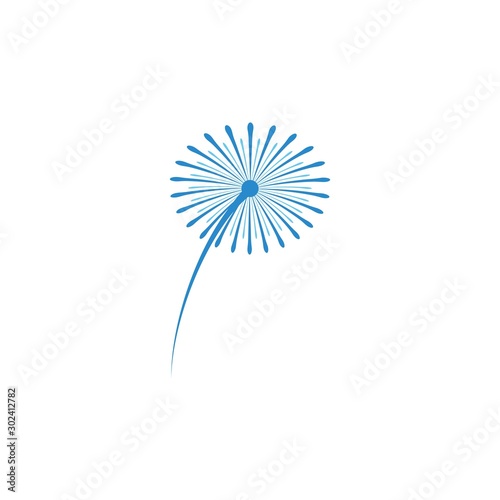 Dandelion flower illustration logo vector
