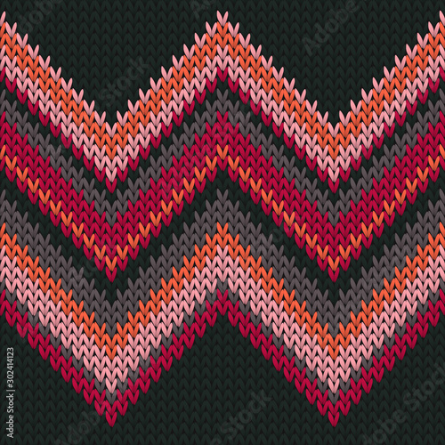 Cotton zig zal lines knit texture geometric 
