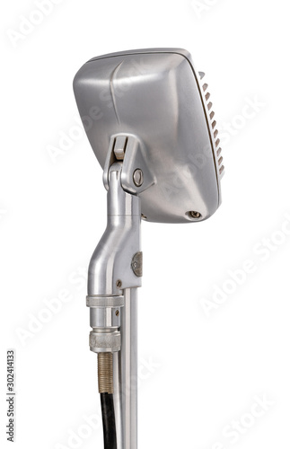 Vintage microphone on white background (Shure 51)