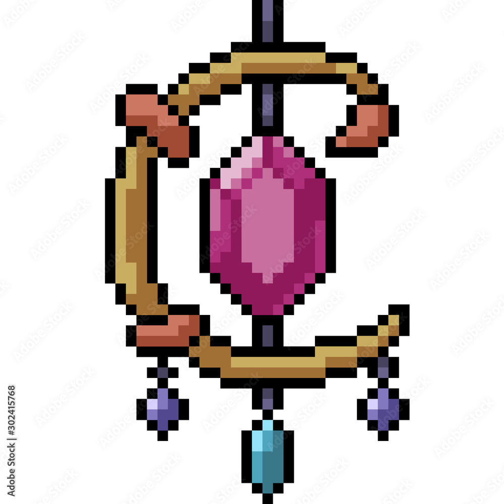 Fototapeta premium vector pixel art charm talisman