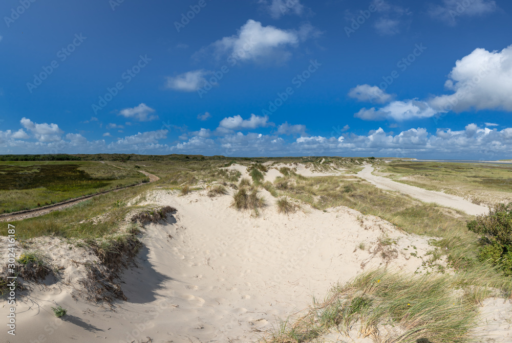 Panorama Of Protected Salt Marsh Area De Slufter Texel