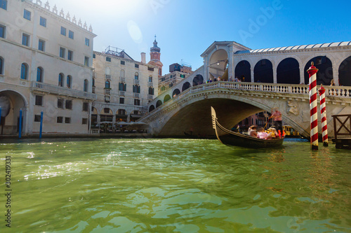 Venetian Rialto Bridge across Grand Canal