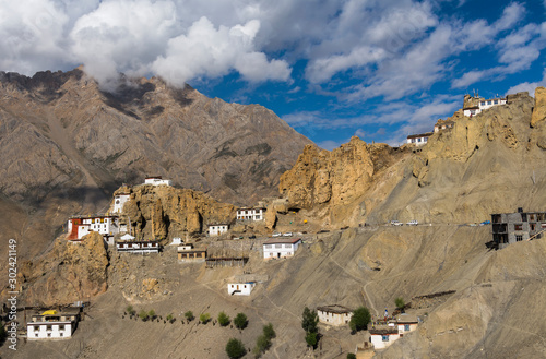 Dhankar Gompa is a village and also a Gompa, a Buddhist temple in the district of Lahaul, Spiti, Himachal Pradesh, India