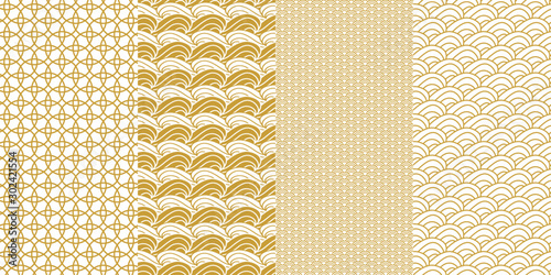 Collection of seamless geometric designs.