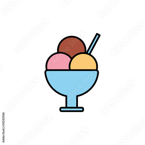 Isolated sweet ice cream icon fill design