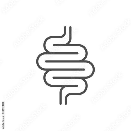 Intestines line icon or digestion system symbol