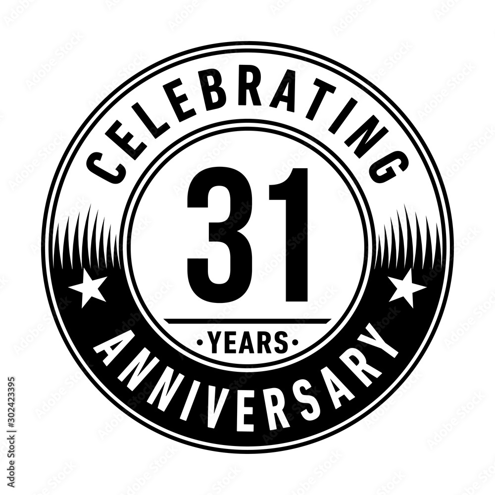 31 years anniversary celebration logo template. Vector and illustration.