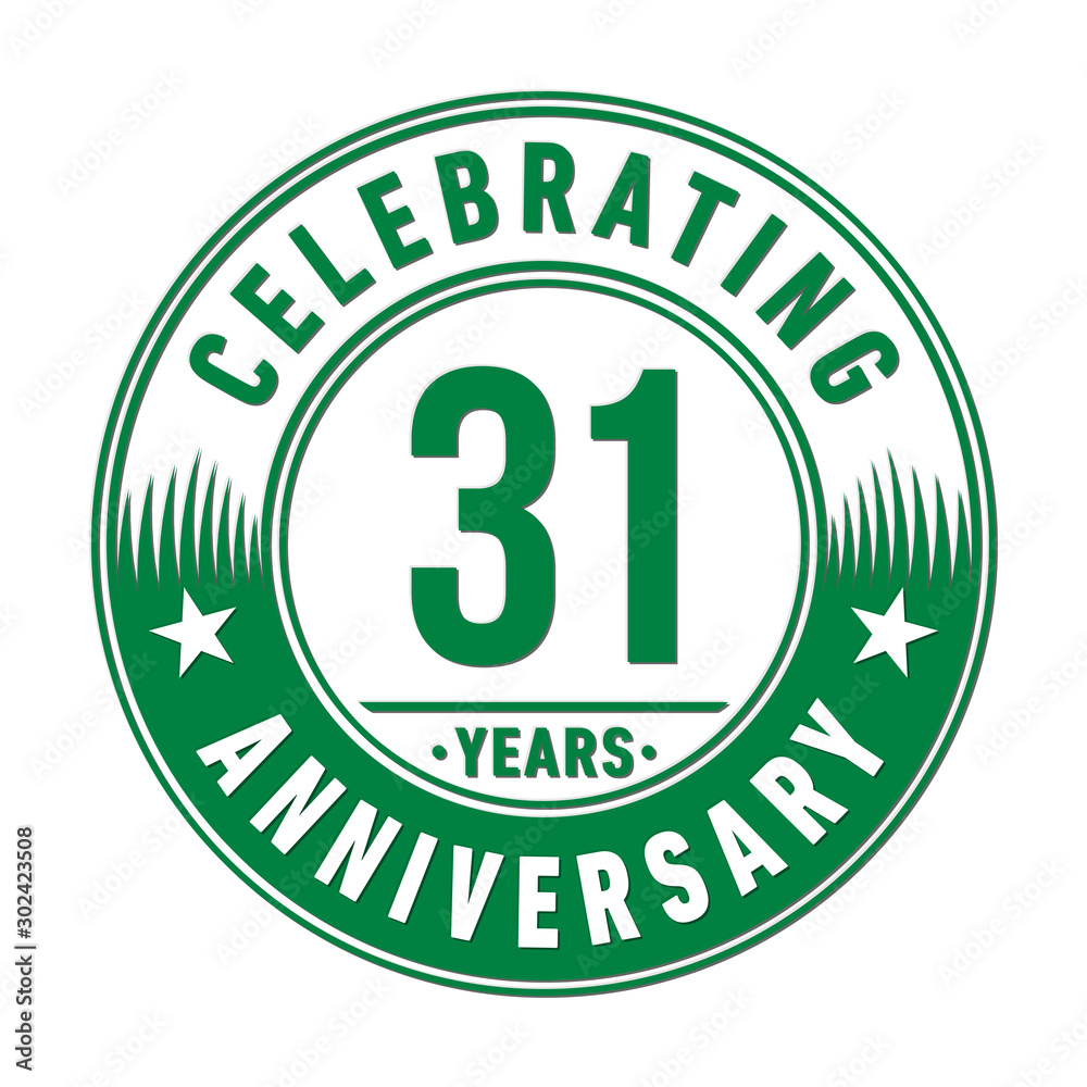 31 years anniversary celebration logo template. Vector and illustration. 31 years anniversary celebration logo template. Vector and illustration.