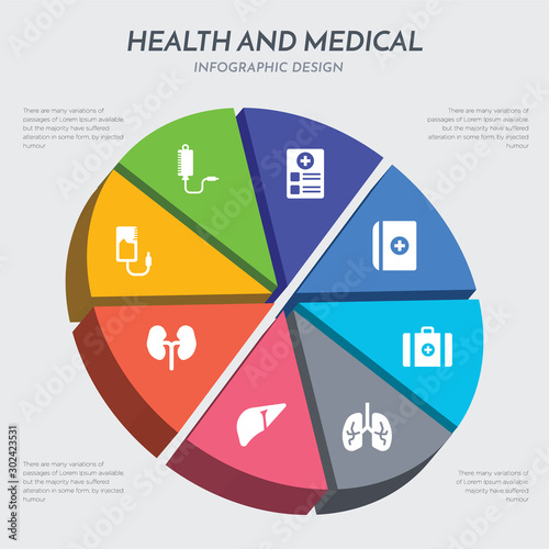 health and medical concept 3d chart infographics design included intravenous, kidneys, liver, lung, medical, medical book, checklist, drip icons