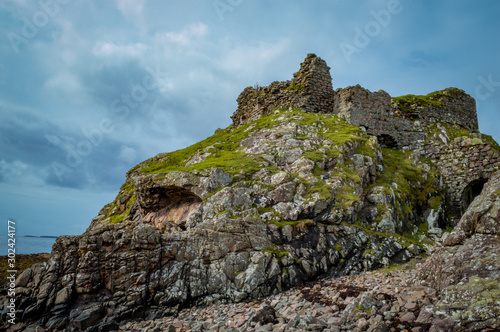 Dunscaith castle ruins in the Isle of Skye