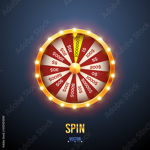 Realistic 3d spinning fortune