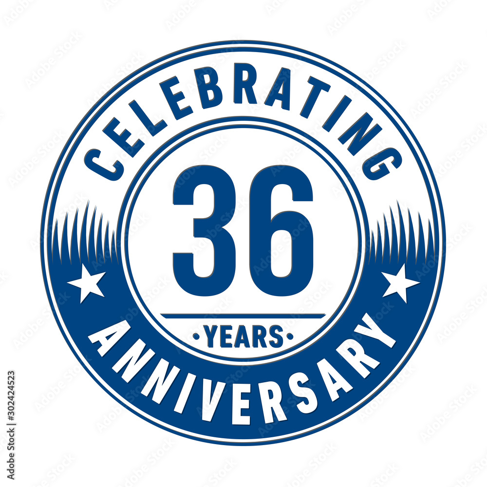 36 years anniversary celebration logo template. Vector and illustration. 36 years anniversary celebration logo template. Vector and illustration.