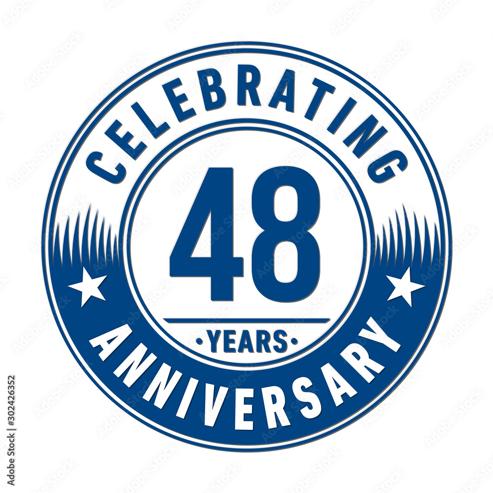 48 years anniversary celebration logo template. Vector and illustration. 48 years anniversary celebration logo template. Vector and illustration.