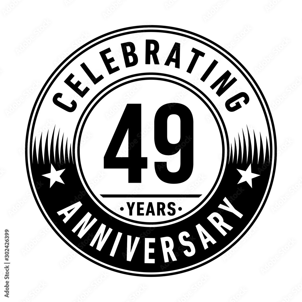 49 years anniversary celebration logo template. Vector and illustration.