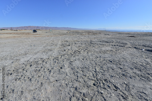 The beach area a the Salton sea in California