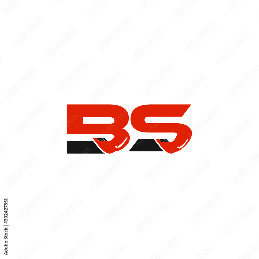 BS Letter Logo Design with Excavator Creative Modern Trendy BS Letter Logo Design with Excavator Creative Modern Trendy