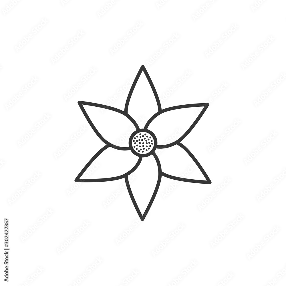 Isolated flower icon line design Isolated flower icon line design