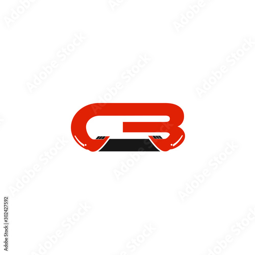 CB Letter Logo Design with Excavator Creative Modern Trendy