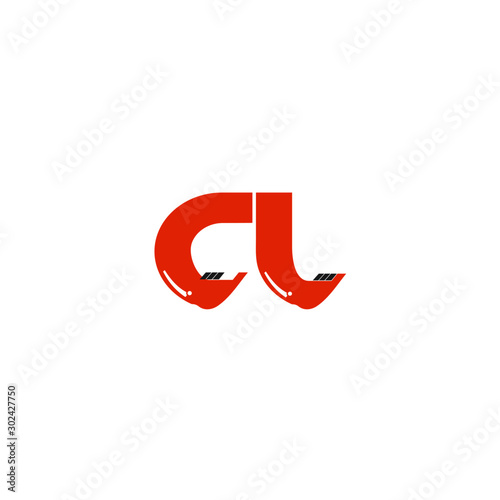 Free Download CL Letter Logo Design with Excavator Creative Modern Trendy - GFXLoad