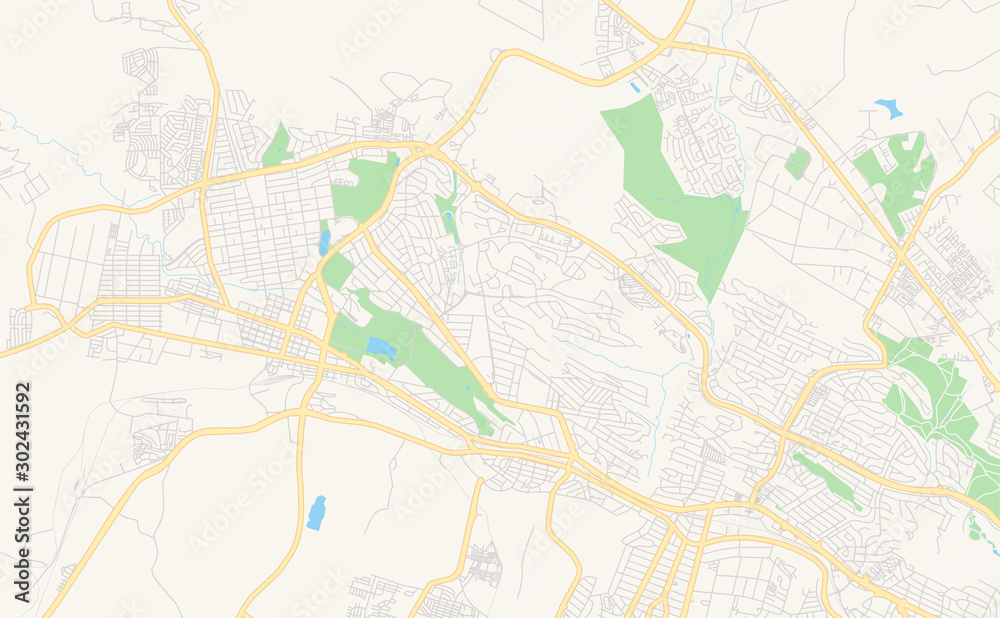 Printable street map of Krugersdorp, South Africa Stock Vector Adobe