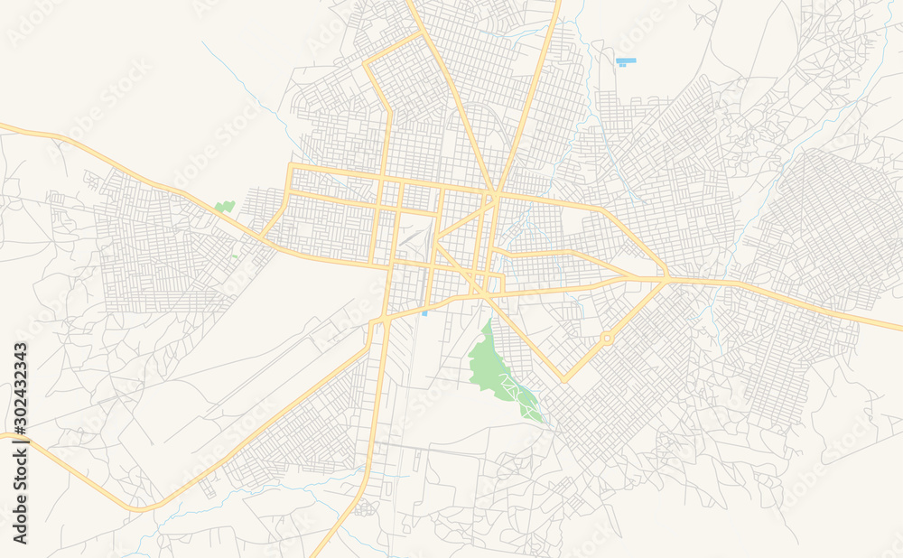 Printable street map of Bobo-Dioulasso, Burkina Faso