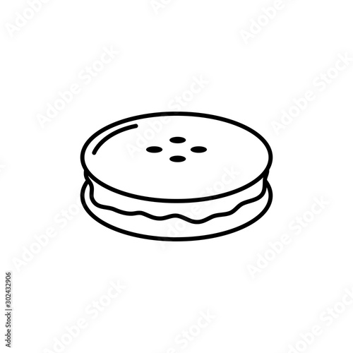 Isolated sweet cookie icon line design